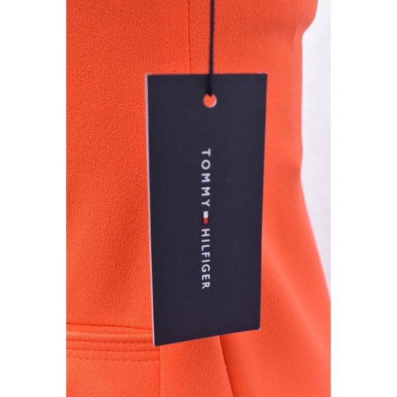 Tommy Hilfiger Short Sleeve Orange Pencil Dress Size 2 - Picture 5 of 9